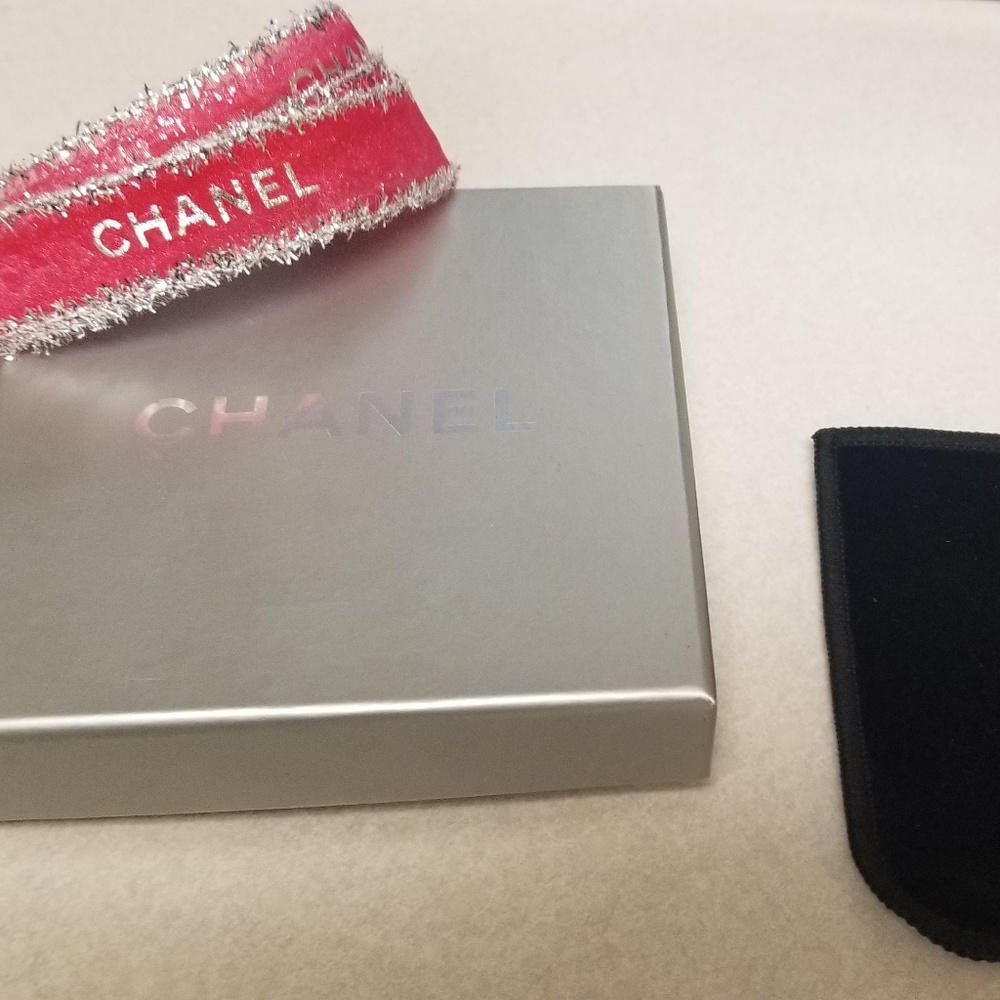 CHANEL Empty Jewelry Box, Holiday Ribbon & Pouch